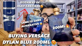 BUYING VERSACE DYLAN BLUE 200ML 🔥ASAD ZANZIBAR GIVEAWAY FINALLY  😍❤️ DYLAN BLUE ALTERNATIVE 🥵 [upl. by Kirsch]