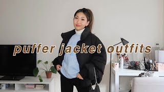 STYLING PUFFER JACKETS  CASUAL AND COMFY WINTER OUTFITS [upl. by Riha483]