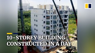 10storey residential building in China constructed in a day [upl. by Reni733]