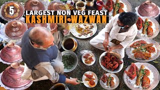 DawateWalima of Kashmir Heavenly NON VEG Feast at a Wedding in Srinagar  The Kashmiri WAZWAN [upl. by Fillander]