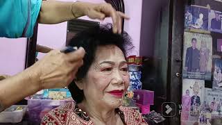 tutorial sanggul ibu nya pengantin yg poni ny tipis pendek untuk pemula makeup bunda asih [upl. by Holbrook]