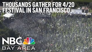 Thousands Gather in San Francisco for 420 Celebration [upl. by Yekcim]