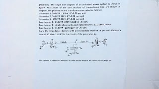 Power System Analysis PU Reactance Diagram [upl. by Aleb190]