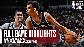 SPURS vs TRAIL BLAZERS  NBA SUMMER LEAGUE  FULL GAME HIGHLIGHTS [upl. by Yul382]