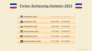 Ferien Schleswig Holstein 2023 [upl. by Ise915]