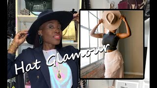 HAT GLAMOUR  4 WAYS TO WEAR A WIDE BRIM FEDORA HAT [upl. by Yonah]