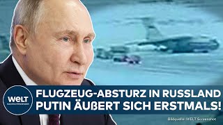 KRIEG IN UKRAINE Erste Reaktion Wladimir Putin äußert sich zum FlugzeugAbsturz in Russland [upl. by Atikram]