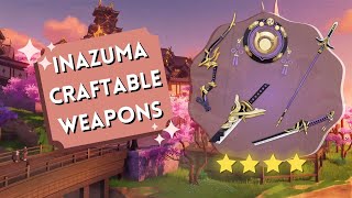 How to Obtain all Genshin Impacts Inazuma 4 Star Forgeable Weapons [upl. by Annam201]