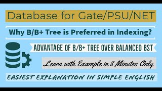 68 Why BB Tree is Preferred in Database Indexing rather than Balanced Binary Search Tree BST [upl. by Irmina714]