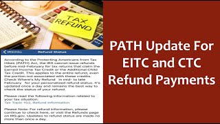 Tax refund 2022 PATH ACT Update for 2022 CTC and EITC refund payments IRS WMR Status and DD Dates [upl. by Niarda234]