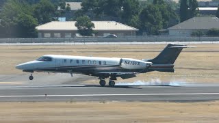 FlexJet Learjet 75 N475FX Landing at Medford Rogue Valley International Airport MFR [upl. by Wanids]