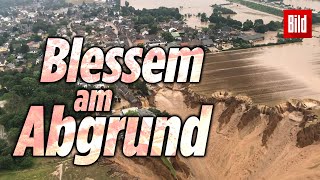 Hochwasser ErftstadtBlessem Kiesgrube bricht immer weiter ein [upl. by Vance180]