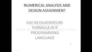 Gauss quadrature formula in R programming language [upl. by Oalsecnew]