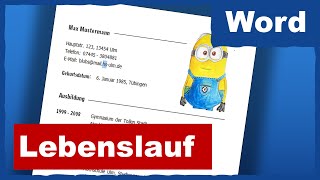 tabellarischer Lebenslauf in Word [upl. by Aneekan]