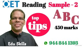 Edu Skills OET Reading  Sample  2 Part A B amp C explained OET tips amp tricks OET made easy [upl. by Fang]