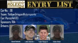 2012 24 Hours at Daytona Entry List [upl. by Roderick]