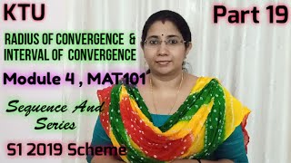 Radius of Convergence amp Interval of Convergence Sequence and Series Module 4MAT101S1 KTU Part 19 [upl. by Nesmat]