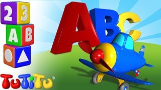 Das Englische Alphabet  ABC auf Englisch Lernen  ABC Flugzeug  TuTiTu Englisch lernen [upl. by Alidia]