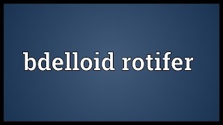 Bdelloid rotifer Meaning [upl. by Vinia480]