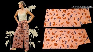 Pantalones Palazzo Envolventes S M L XL  CULOTTES ENVOLVENTES  Costura Para Principiantes [upl. by Josselyn426]