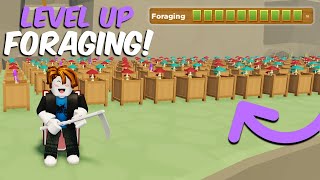 How To Level Up Foraging FAST Farmstead Roblox [upl. by Infield]