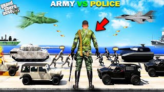 GTA 5  Franklin Shinchan amp Pinchan Stop The War With Army Vs Police GTA 5 [upl. by Kashden798]