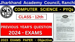 Computer Science PYQs 2023jac board class 12th computer science pyqs 2023rahul commerce academy [upl. by Brick156]