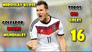 Todos los goles de Miroslav Klose en los Mundiales 16 Goleador [upl. by Rednazxela]