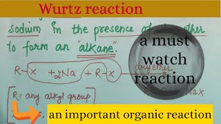 Wurtz reaction  name reaction organic chemistry [upl. by Phelgon]