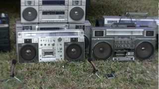 Sanyo MX920 JVC RCM90 Conion C100F Boombox Stereo Review comparison [upl. by Grenville34]