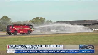 Bentonville Fire Department welcomes new aircraft rescue firefighting vehicle [upl. by Atalee]