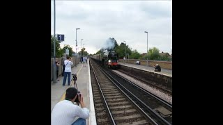 Tornado Steam Locomotive 60163 charging through Rainham Station [upl. by Durward]