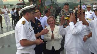 Philippine President visits HMAS Adelaide [upl. by Akoyin]