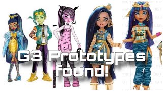 MONSTER HIGH NEWS New G3 Prototypes found Scrapped Cleo and Deuce 2 pack and more [upl. by Norrek]