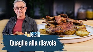 Quaglie alla diavola con patate lionesi  Si fa così  Chef BRUNO BARBIERI [upl. by Wagoner]