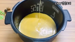 반죽을 전기밥솥에 넣었어요Electric rice cooker cake recipe [upl. by Dlanod]