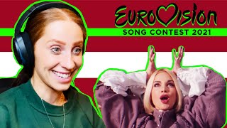 ENGLISH GIRL REACTS TO LATVIAS SONG FOR EUROVISION 2021  SAMANTA TINA  THE MOON IS RISING [upl. by Orsini229]