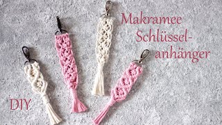 DIY  Makramee Schlüsselanhänger  Schritt für Schritt Anleitung  Geschenkidee  Just Deko [upl. by Cavallaro76]