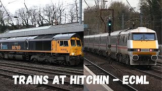 Class 66s 91s all the way up to 801s Trains at Hitchin  ECML [upl. by Coopersmith]