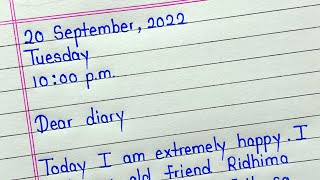 How to write diary writing 2024  Diary entry on meeting an old friend [upl. by Mcclain]