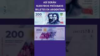 Descubre como serán los NUEVOS BILLETES ARGENTINOS 2023 en 1 miunuto shorts [upl. by Pearlstein]