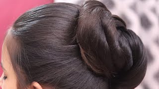 Wow 😲 Beautiful Bun HairStyle Without Clutcher For Short Hair  Easy Hairstyles For Short Hair Girls [upl. by Aohsoj]