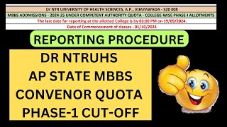 AP STATE CONVENOR QUOTA PHASE1 CUTOFF NEET UG SCORE AIR  ADMISSION PROCEDURE [upl. by Oriole]