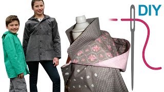 Jacke nähen für Anfänger – DIY Kinderjacke mit Kapuze quotANTONIAquot [upl. by Nedyarb]