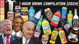 ANOTHER PRESIDENTS 1 HOUR DRINK TIER LIST COMPILATION 2024 [upl. by Ylrebnik]