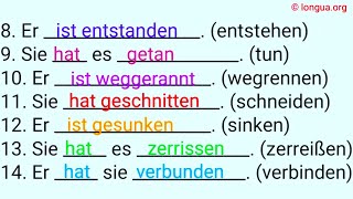 Vergangenheit Perfekt hat gesagt ist gekommen ist geblieben ist entgegengekommen hat mitgemacht [upl. by Suki]