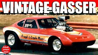 AA Gasser Vintage Drag Racing Hemi Opel GT Frank Mazi [upl. by Eahsan]