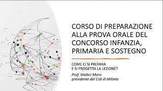 Corso per la Prova Orale del Concorso Infanzia Primaria e Sostegno [upl. by Eoz32]