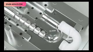 180 degree PVC elbow mold  core pulling animation [upl. by Raffo815]