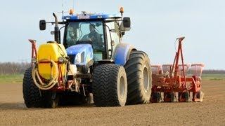 New Holland T6060 Elite amp Kverneland Accord Optima HD edrive Precision Drill  Loonbedrijf Breure [upl. by Barbara336]